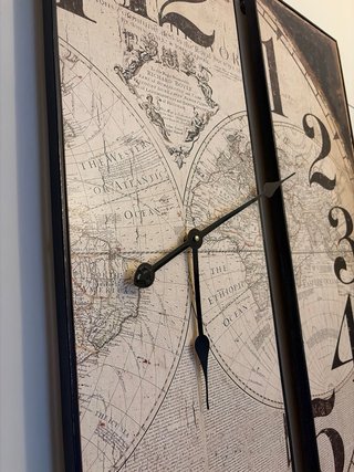 Reloj de Pared Triptico Mapa Beige/Marrón