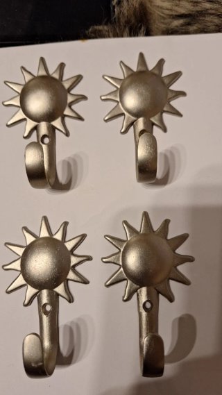 4 Enganches Cortina Sol Plata