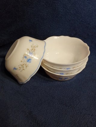 Juego 4 Bols Arcopal Flores Azules