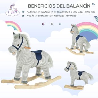 Caballito balancín infantil gris