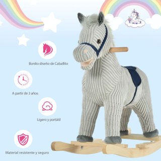 Caballito balancín infantil gris