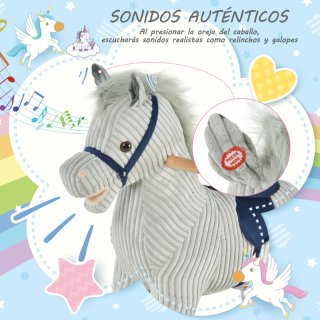 Caballito balancín infantil gris