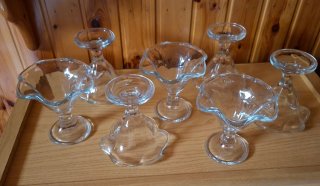 Set de 7 Copas de Helado de Cristal