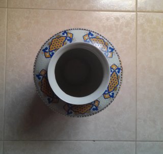 Jarrón Antiguo Porcelana Dibujos Chinos