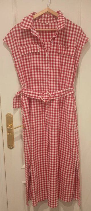 Vestido cuadros Vichy rojo y blanco