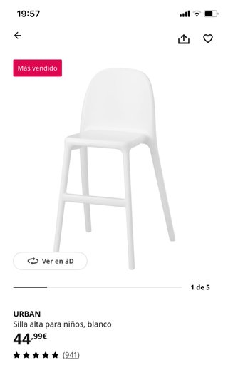 2 Sillas Altas Ikea Blancas