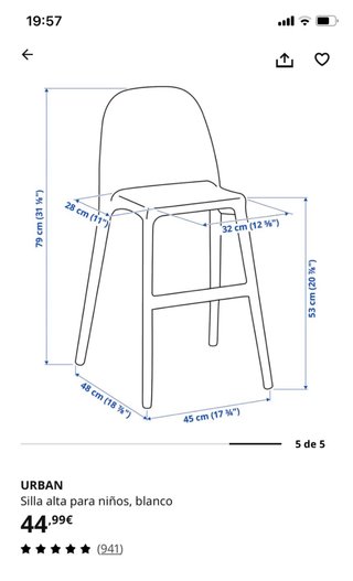 2 Sillas Altas Ikea Blancas