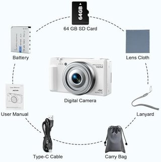 Cámara Digital 4K 72MP Autofocus 18X + 64GB Nueva