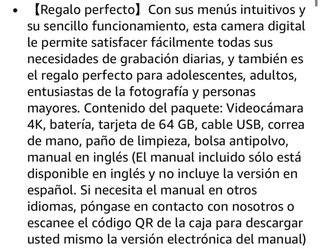 Cámara Digital 4K 72MP Autofocus 18X + 64GB Nueva