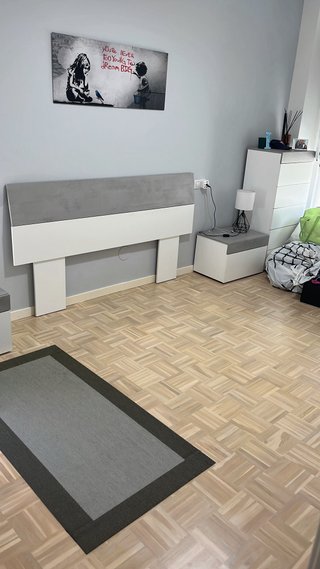 Cabecero Cama Gris y Blanco 150-180cm