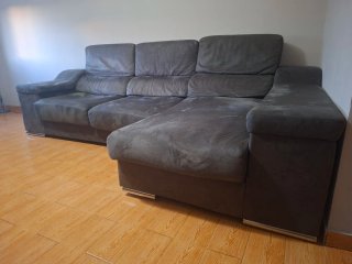 Sofá Rinconera con Chaiselongue Gris