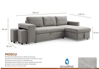 Sofá Cama Reversible Gris