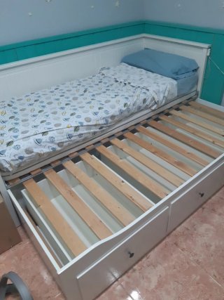 Cama nido de madera blanca Ikea