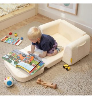 Sofá Cama Infantil 2 en 1 Beige