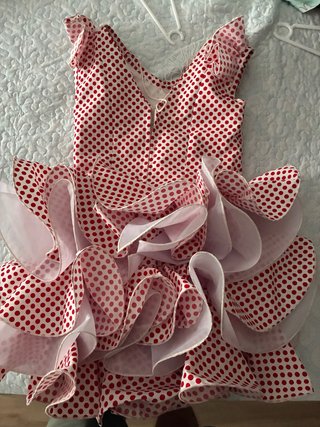 Vestido corto de flamenca lunares rojo