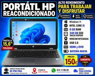 Portátil HP Intel Core i5 8GB RAM SSD