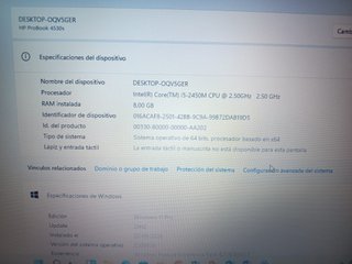 Portátil HP Intel Core i5 8GB RAM SSD