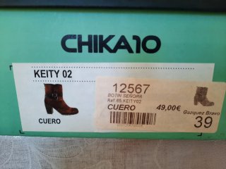 Botines tacón Chika10 cuero T.39 NUEVOS