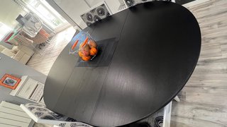 Mesa comedor extensible negra