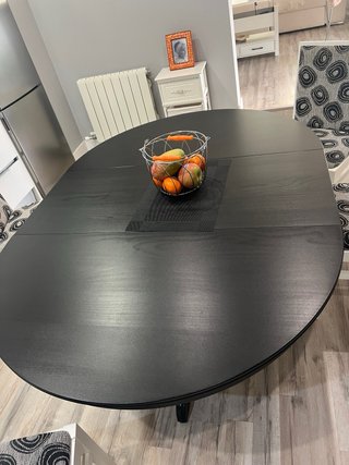 Mesa comedor extensible negra