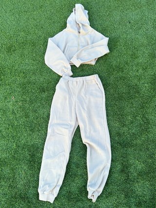 Conjunto de Chándal de Pelo Beige