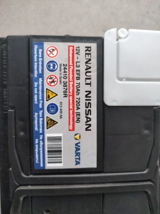 Batería Varta 70Ah 720A Renault Nissan