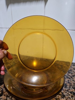 Set de 3 Platos Vintage de Cristal