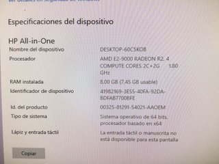 E587738-0 ORDENADOR AIO HP 20-C410NS