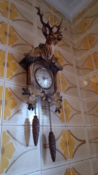 Reloj de Pared Vintage con Ciervo