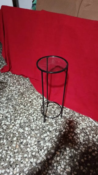 Mesa de rincón alta con cristal