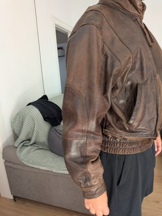 Chaqueta aviador piel marrón