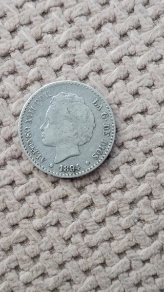 Moneda 50 Céntimos  Peseta Alfonso XIII 1894 -*4