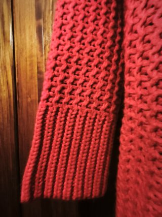 Chaqueta de punto roja con cremallera