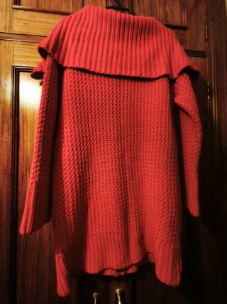 Chaqueta de punto roja con cremallera