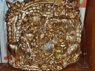 Escena Navideña Reyes Magos Dorado