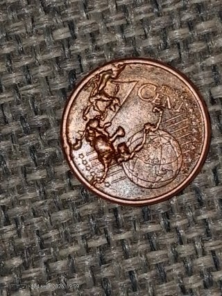 Moneda 1 Céntimo 2012 con Error