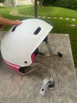 Casco bicicleta o patines Infantil Blanco y Rosa
