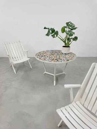 Mesa mosaico GRESITE + 2 sillas plegables | 60s