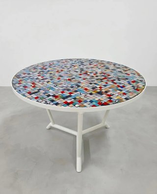 Mesa mosaico GRESITE + 2 sillas plegables | 60s