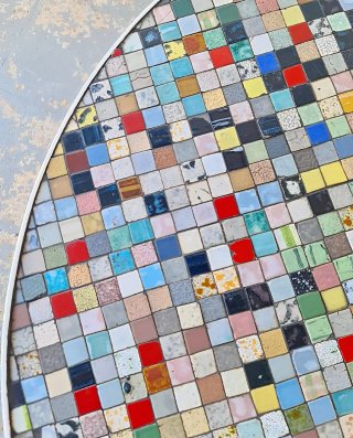 Mesa mosaico GRESITE + 2 sillas plegables | 60s