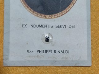 Reliquia Beato Filippo Rinaldi 1951 ex Indumentis