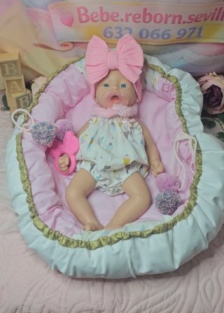 Muñeca Bebé Reborn de Silicona Platino 38cm