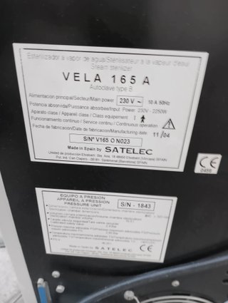 Autoclave Clase B Satelec VELA 165 A