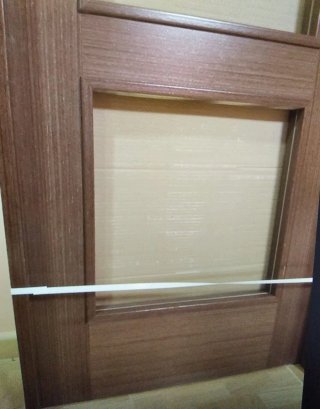 Puerta de interior wengué para 3 cristales