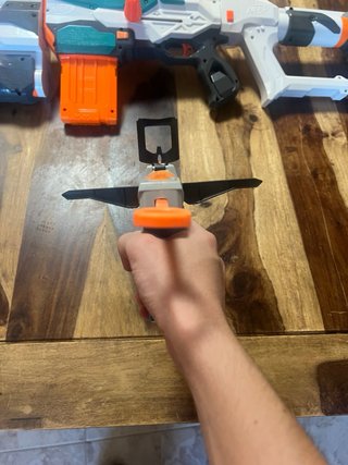 Pistola Nerf Azul y Naranja