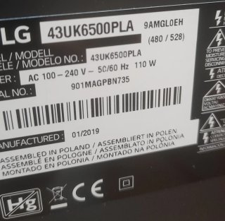 Televisor LG 43 pulgadas averiado