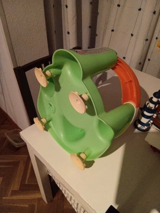 Asiento Bañera Bebé Rana Verde Naranja Blanco