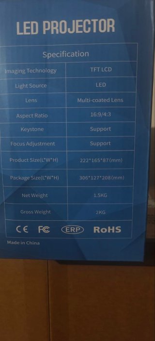 Proyector LED 1080p 16:9/4:3 Negro