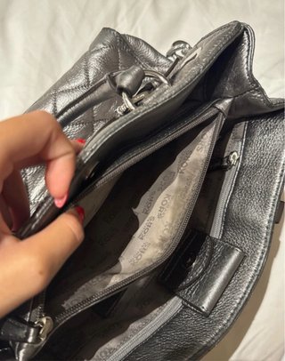 Bolso Michael Kors Gris/Plata Acolchado