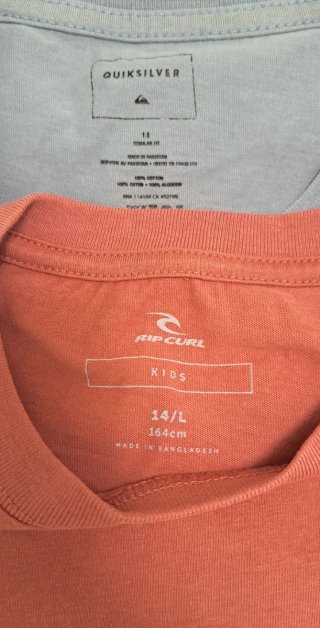 Lote 4 camisetas Talla 14 (Rip Curl / Quicksilver)